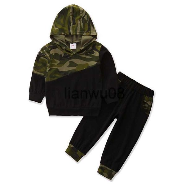 

clothing sets kids baby girls boys clothes set 2020 autumn winter 15y baby casual longsleeve hooded sweatercamouflage sports pants 2pc suit, White