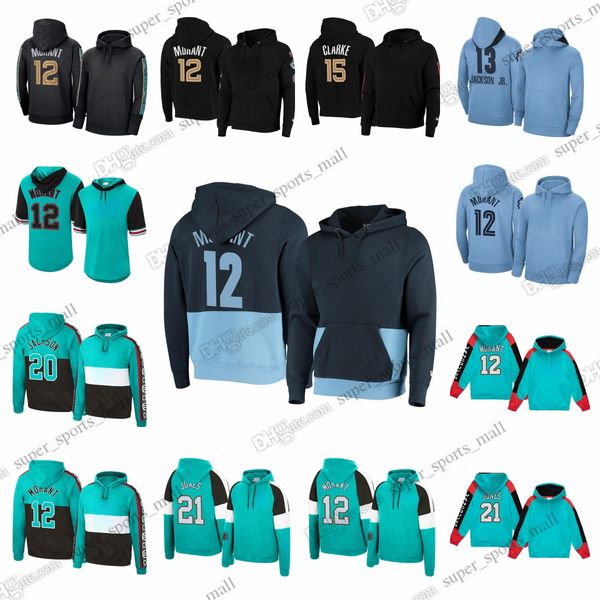 

diy custom man basketball hoodies morant adams smart rose kennard jackson williams clarke chriser konchar aldama hoodie any name any number, Blue;black
