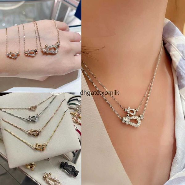 

designer bracelet luxury suitable for freds frieden horseshoe buckle with diamond pendant freds 8-degree octagon buckle force clavicle chain, Silver