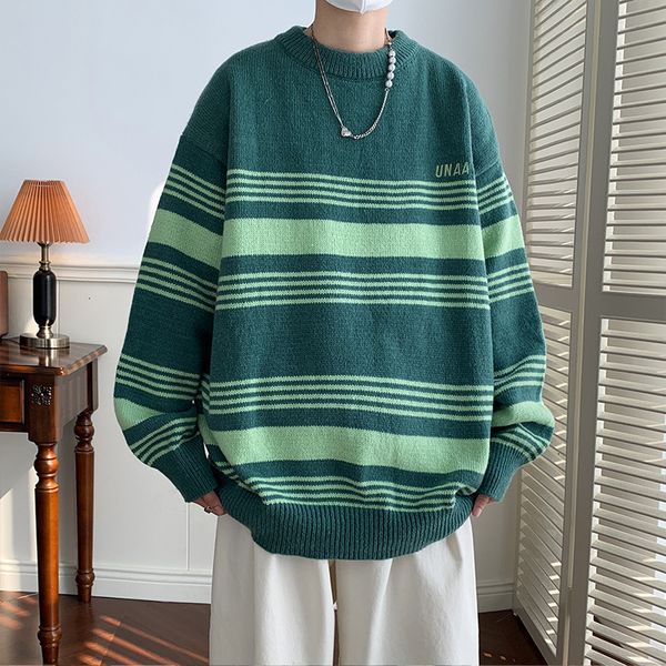 

men's sweaters men's color block striped sweaters korean fashion male pullover knitted sweater vintage y2k clothes hip hop knitwea, White;black