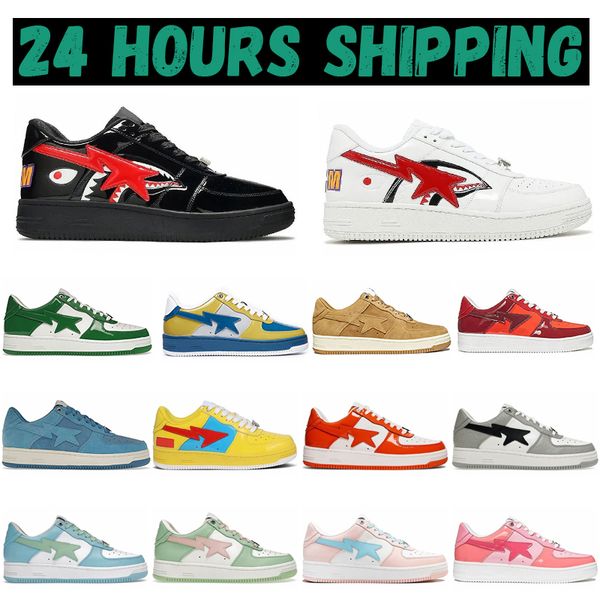 

2023 designer shoes mens womens bap outdoor trainers leather shark sax pink yellow black white jogging walking star shoe designer sneaker