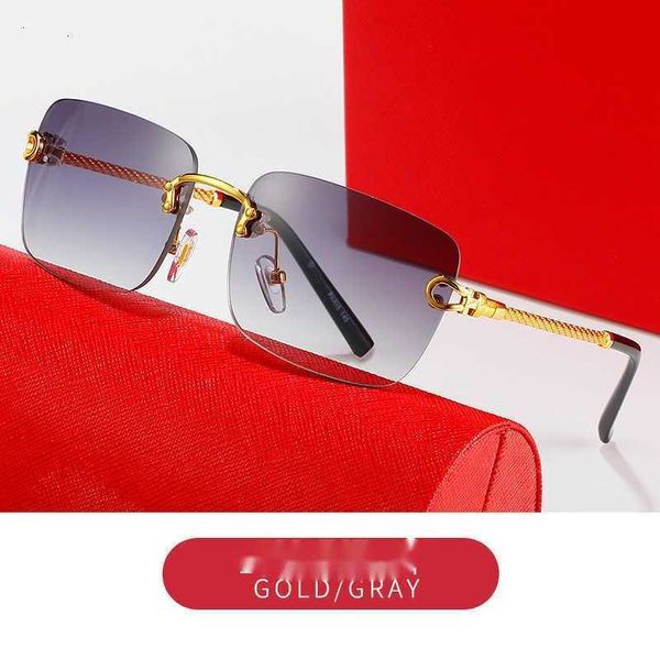 

generous New Kajia frame fashion sunglasses men's metal twist legs frameless Sunglasses Women's fashion glasses WJ63