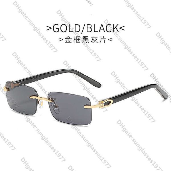 

2023 new Kajia small box frameless plate sunglasses female male fashion personality jelly optical lensG3FK