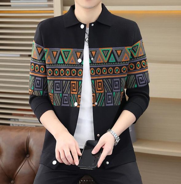 

men's sweaters brand clothing fashion male leisure cardigan designer knitting sweater, White;black