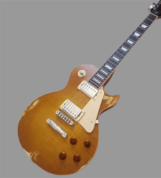 

heavy electric guitar, pinskill binding, wood body, wood neck piece, abr-1 bridge