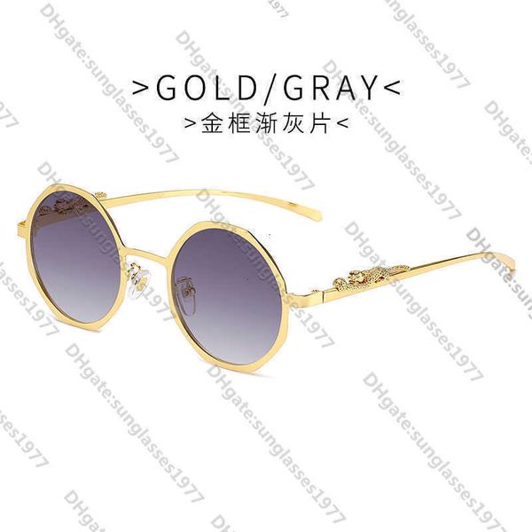 

Fashion trend polygon Sunglasses Women's fashion new Kajia metal leopard head men's personalized glassesXDT1