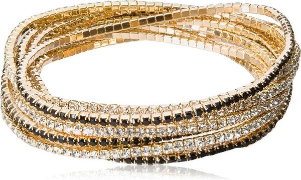 

guess "color me pretty 10 piece set beads stretch bracelet, Silver