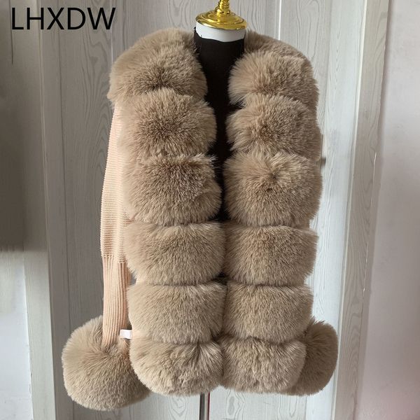 

womens fur faux women knit sweater cardigan spring autumn elegant knitted sweater with faux fur collar ladies fashion coat coat 230828, Black