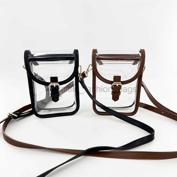 

shoulder bags transparent pvc women's messenger bag mini backpack wallet stadium approved buckle mobile phone handdesigner caitlin_fash