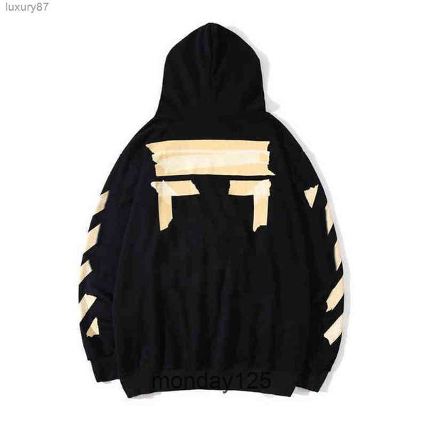 

classic loose mens sweatshirts fashion brand hoodie designers luxury pullover back oil paint arrow x men women t shirtjty7, Black