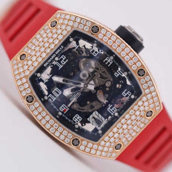 

richardmille tourbillon wristwatch rm diamond tactical wrist watches mechanical watches watch inlaid with tsquare diamond rose gold automati