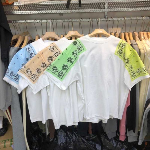 

men's t-shirts patchwork kapital fashion shirts men kapital graphic oversized kapital women t shirt men clothing, White;black