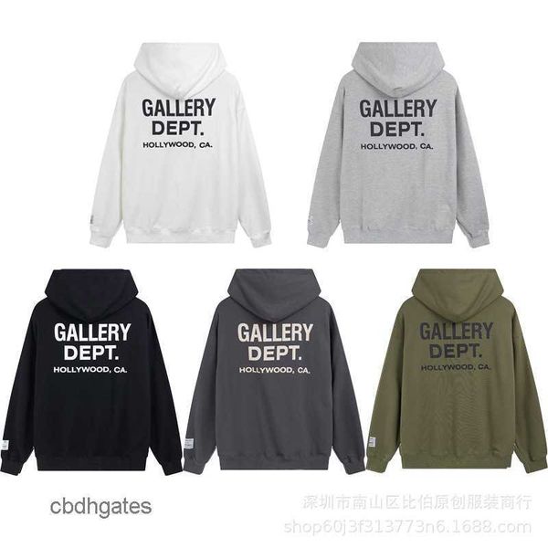 

fashion hooded mens fashion gallerry deptt american hoodies brand sweater classic letter printed hoodie men's women's loose loop c, Black