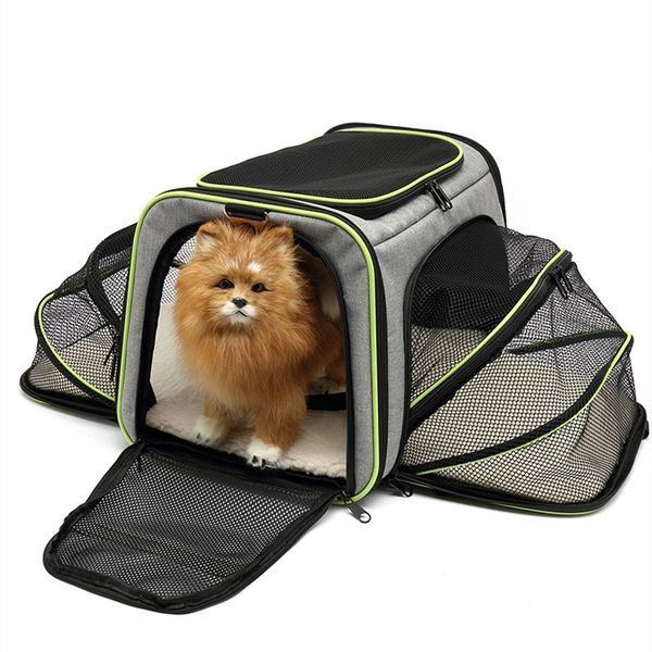 

yuexuan pet carriers bag portable breathable foldable bag cat dog carrier bags outgoing travel pets cats handbag safety zippers 4 sides expa