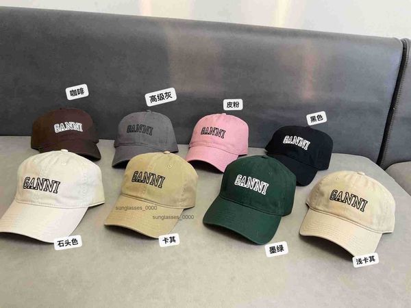 

2023 spring/summer ganni couple sunshade baseball hat with duck tongue hat for small face, Blue;gray