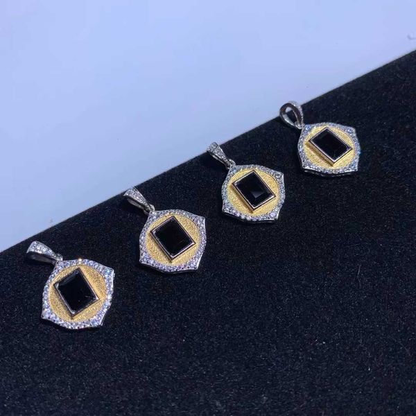 

Designer Necklace Buccellati Luxury Top S925 silver inlaid natural tourmaline style artistic and fashionable gold necklace pendant fashion Accessories Jewelry