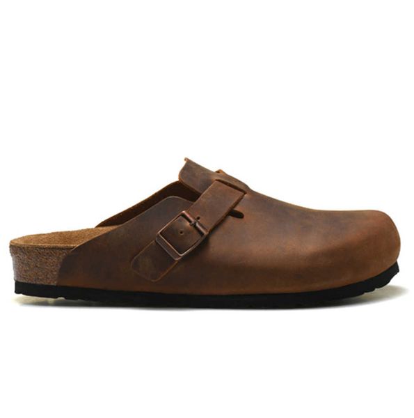 

2024 designer sandals birks boston clog arizona gizeh men women summer autumn winter slippers leather felt sliders outdoor indoor buckle str, Black