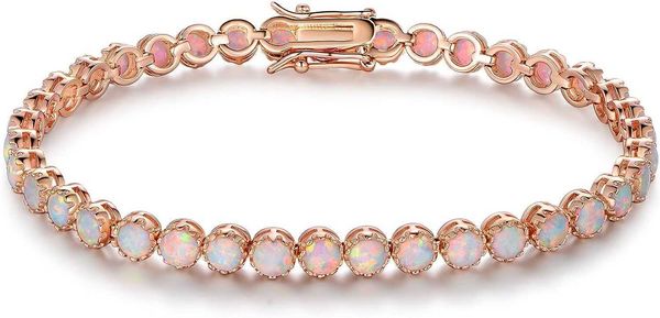 

barzel 18k gold plated crown created opal bracelet tennis, Silver