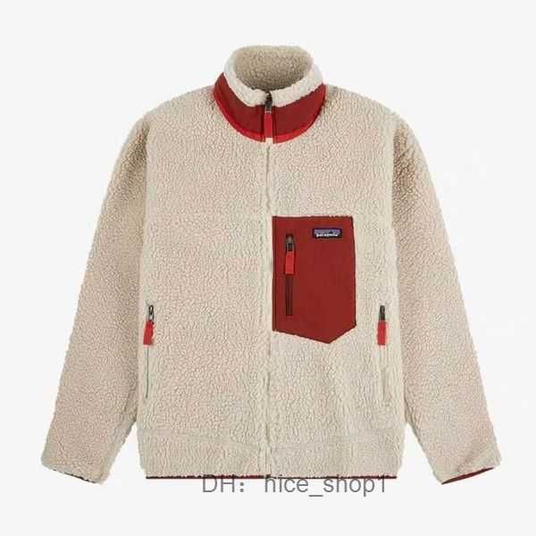 

designer mens jacket thick veste giacca warm down classic retro antumn winter couple models lamb cashmere patagonias fleece coat men women c, Black;brown