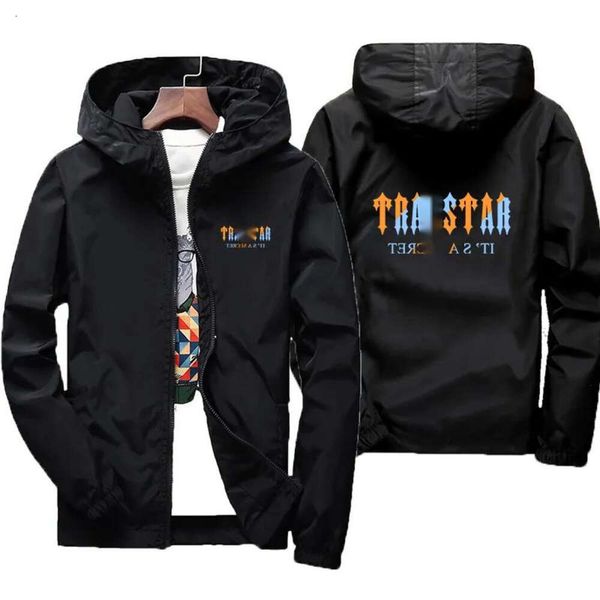 

designer jacket trapsta spring and summer new men's street windbreaker hoodie zipper thin sports leisure oversized, Black