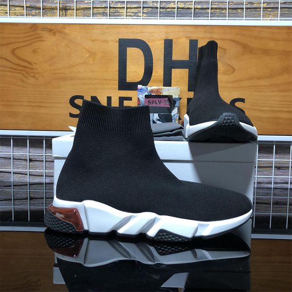 

wholesale paris sock casual shoes men women plate-forme designer sneaker slip-on speed trainer black white air sole outdoor sneakers breatha