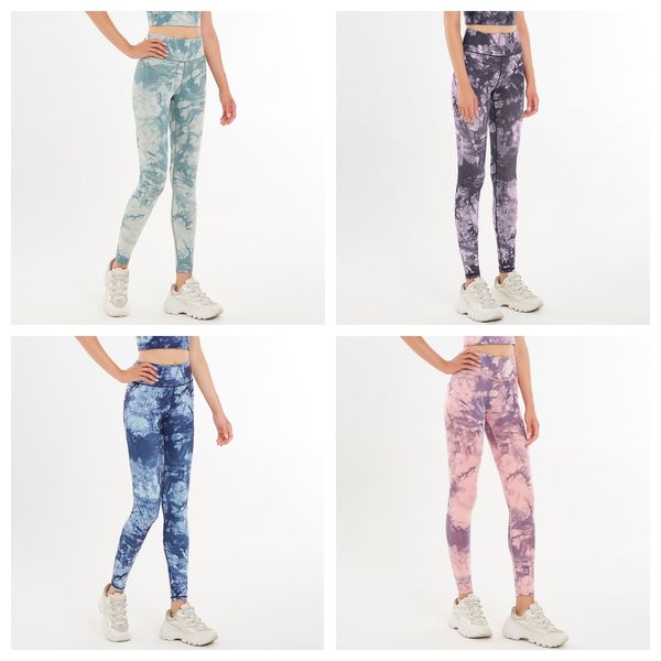 

tie dyed yoga pants women's printed high waist and hip lifting running fitness suit set cross border yoga pants in europe and america, White;red