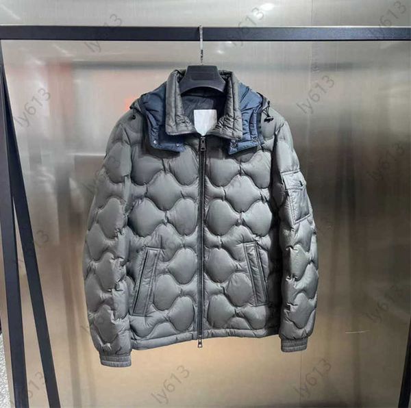 

mens jacket winter puffer jacket filled with 90% white goose downs diamond plaid quilted design down jackets hood removable designer clothes, Black