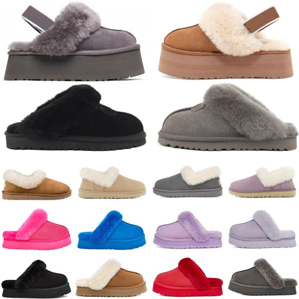 

funkette disquette slippers slides womens sandals women fur sliders slip-on flip flops chestnut black gloom charcoal red purple designer sli