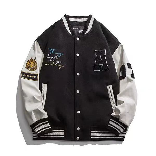 

mens jackets hi street jacket fashion bear embroidery streetwear hip hop black varsity outerwear oversized couples casual coat 230829, Black;brown