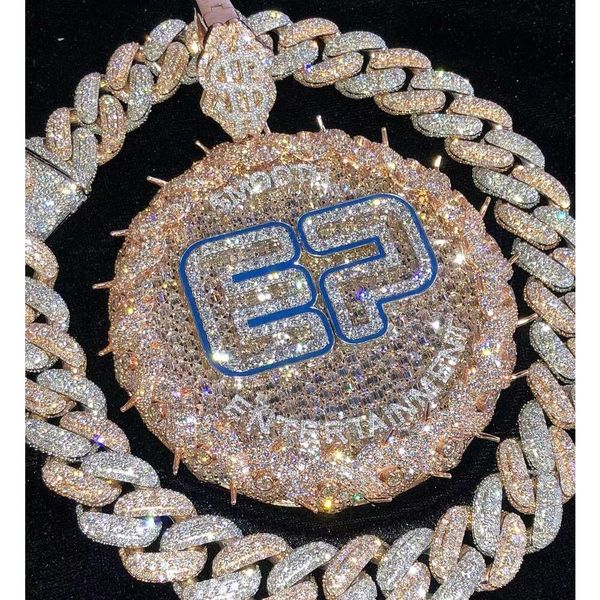 

pass tester iced out vvs moissanite 3d head pendant hip hop jewelry sier sterling custom pendant custom moissanite pendant, Silver