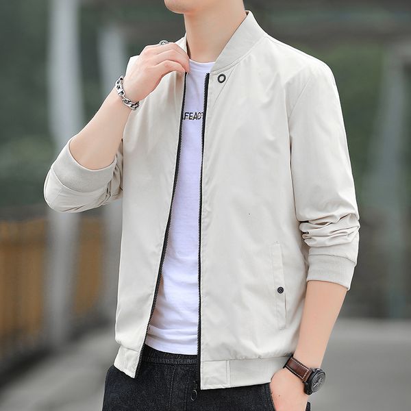 

jackets autumn bomber baseball jacket men fashion slim fit coat streetwear solid color male outwear zipper casual jackets brand 230829, Blue;gray