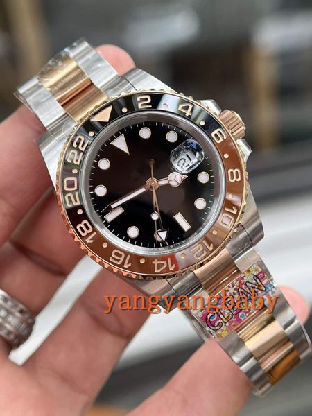 

new with tags a brand-new mnes watch blro pepsi ii 126711chnr-0002 rootbeer replica 40mm automatic men wristwatch no box, Slivery;brown