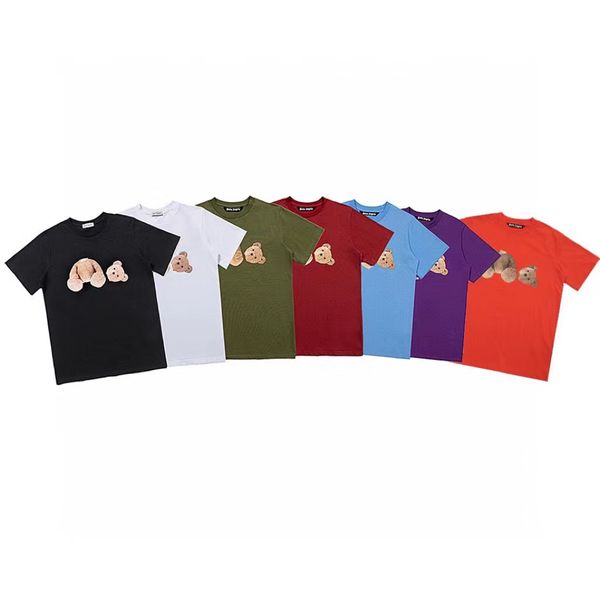 

women's t-shirt palm men's black big brand fashion bear head pa clothing printing pattern spring/summer fashion brand, White;black