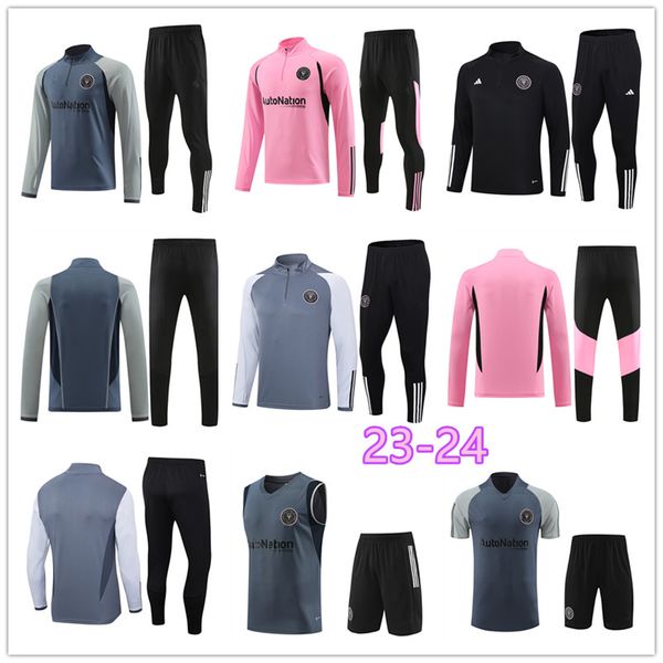 

23 24 inter miami tracksuit vest soccer jerseys long sleeve training suit matuidi campana yedlin messies 2023 2024 football kids and men tra, Black