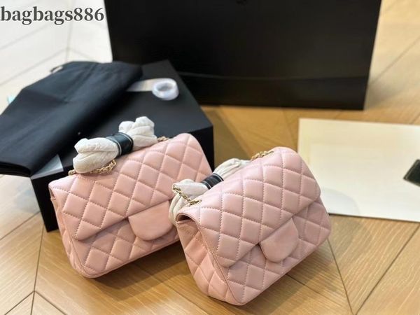 

sheepskin designer bag women crossbody bag golden ball square mini flap bag metal woven adjustable chain diamond plaid shoulder bag mini han