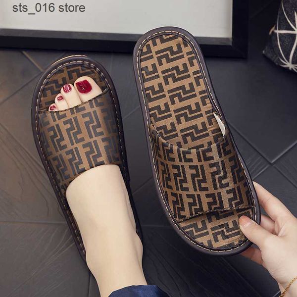 

slippers lisapie women slides luxury brand designer print pattern indoor flat non-slip woman slippers summer couple sandals shoes for men t2, Black