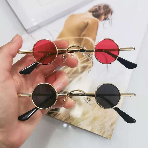 

super small frame round retro sunglasses for men and women mini crown prince glasses punk hip hop, White;black