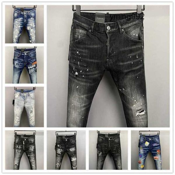 

2023 new arrivals d2 mens luxury purple designer denim jeans holes trousers dsquare jeans coolguy biker pants mens clothing 2#lcnmk3l3, Blue