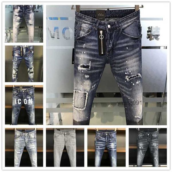

2023 new arrivals d2 mens luxury purple designer denim jeans holes trousers dsquare jeans coolguy biker pants mens clothing 6dzr, Blue