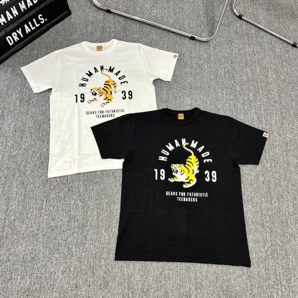 

men's t-shirts good quality tiger human made fashion t-shirts men human made women short sleeve vintage t shirt o-neck tees, White;black
