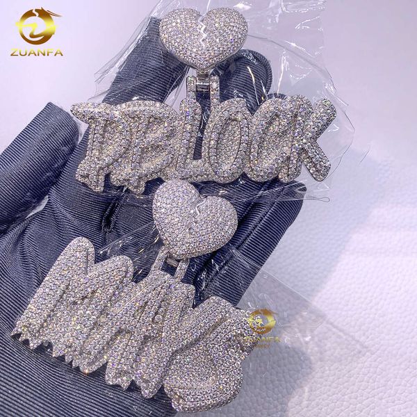 

zuanfa jewelry for man and women sier with vvs diamond hip hop moissante pendant iced out custom pendant, Silver