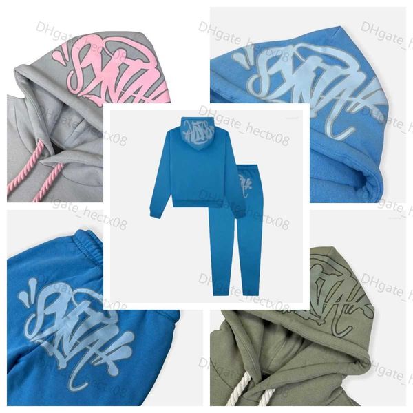 

men's hoodies sweatshirts y2k women streetwear casual hoodie synaworld hoodies oversized two piece set tracksuit hoodies syna world men, Black