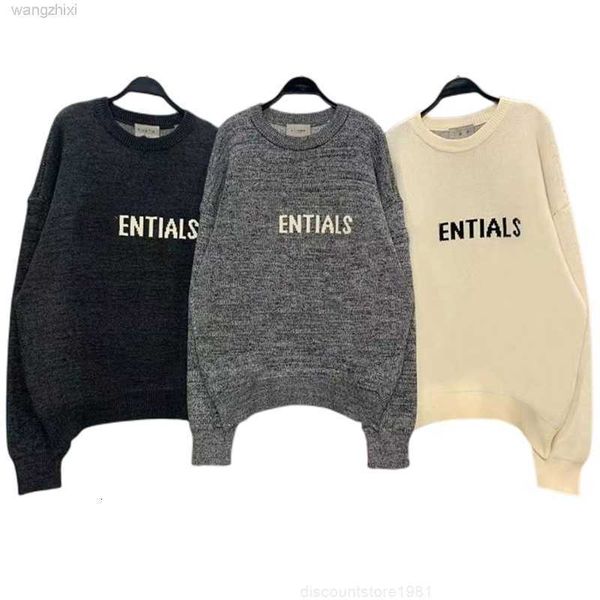 

ess men's sweater designer pullover pra women's woolen couple customized warm cashmere shirt in autumn and winter, Black