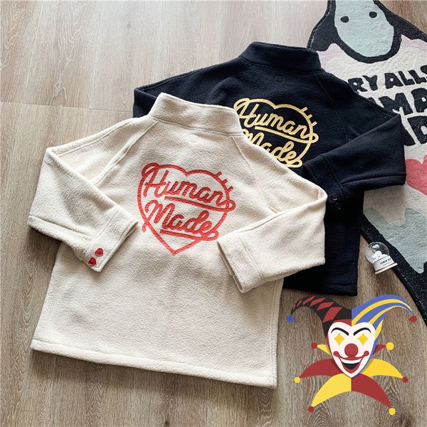 

women's jackets human made snow mountain fleece jacket men women half zipper human made girls dont cry jacket coat 230829, Black;brown