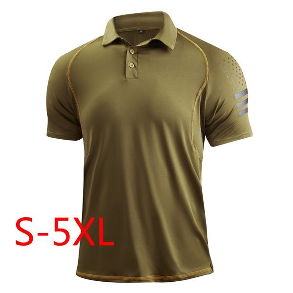

men's polos summer tactical combat shirt men polyester mens polo shirts short sleeve golf for outdoor t man running jogging 230828, White;black