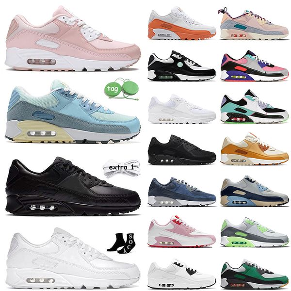 

r max 90 maxs running shoes outdoor sports women mens mesh leather triple white black green glow light blue blue void caramel platform sneak