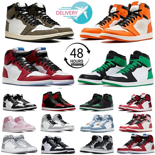 

designer 1 high low og 1s basketball shoes jumpman lost and found skyline men sneakers university blue space jam patent bred gorge green dar