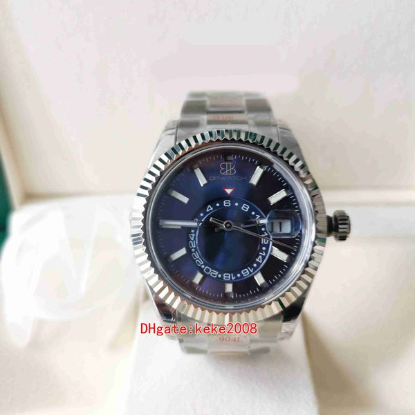 

n super men watches 336934 42mm oyster bracelet blue dial sapphire stainless 904l monthly calendar work cal.9100 movement mens watch wristwa, Slivery;brown