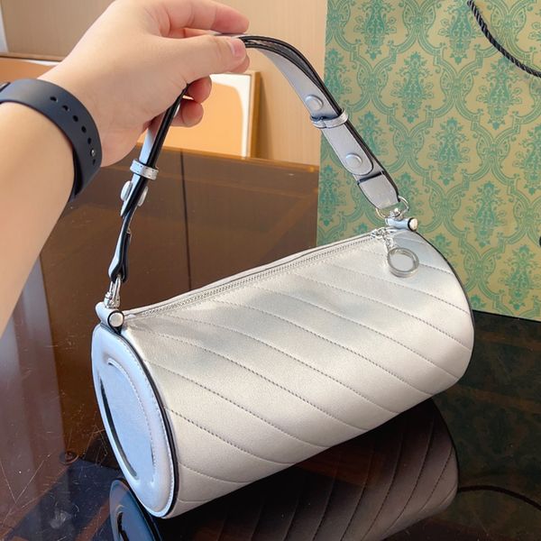 

barrel shaped shoulder bag women handbags vintage zipper crossbody bags classic letter cell phone pocket silver zipper hardware hobo bag lad