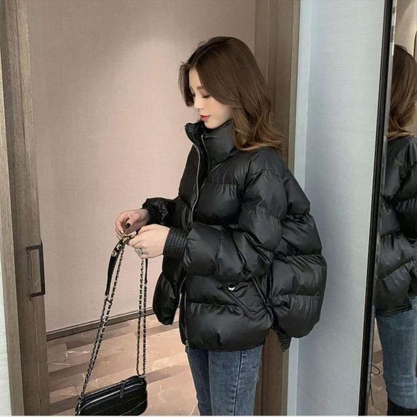 

down jacket short winter womens fashionable collar korean white duck, Black